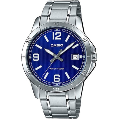 Men's Watch Casio CASUAL DATE STEEL - BLUE Silver (Ø 41,5 mm) (Ø 47 mm)-0