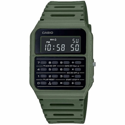 Unisex Watch Casio CALCULATOR Black Green-0