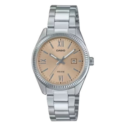 Ladies' Watch Casio LADY DATE - CHAMPAGNE Silver (Ø 30 mm)-0