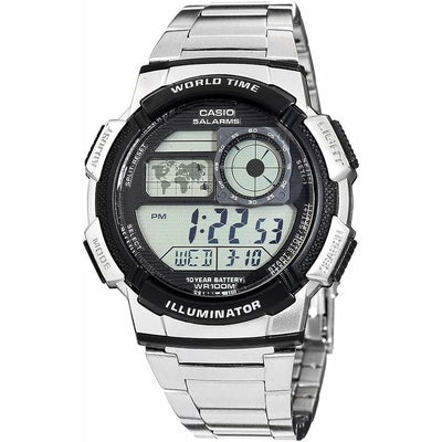 Men's Watch Casio AE-1000WD-1AVEF Digital Acrylic Black Grey Silver (Ø 45 mm)-0