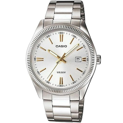 Men's Watch Casio DATE - SILVER, GOLD INDEXES (Ø 39 mm)-0