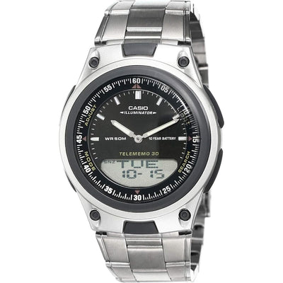 Men's Watch Casio ILLUMINATOR TELEMEMO 30 Black Silver (Ø 40 mm)-0