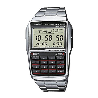 Men's Watch Casio DATABANK CALCULATOR STEEL Black Silver-0