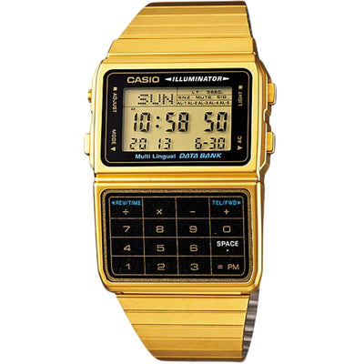 Unisex Watch Casio DATABANK CALCULATOR GOLD-0