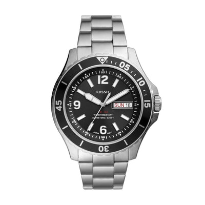 Men's Watch Fossil FS5687 Black Silver-0